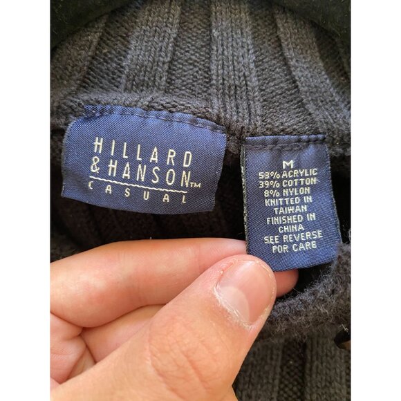 Hillard & Hanson Casual Ribbed Button-Up Cardigan Womens M Acrylic Blend Black - Picture 4 of 6